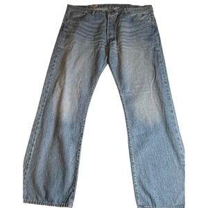 Levis‎ 501 Original Mens Jeans Light Wash Blue Straight Leg Denim 44x32 NEW